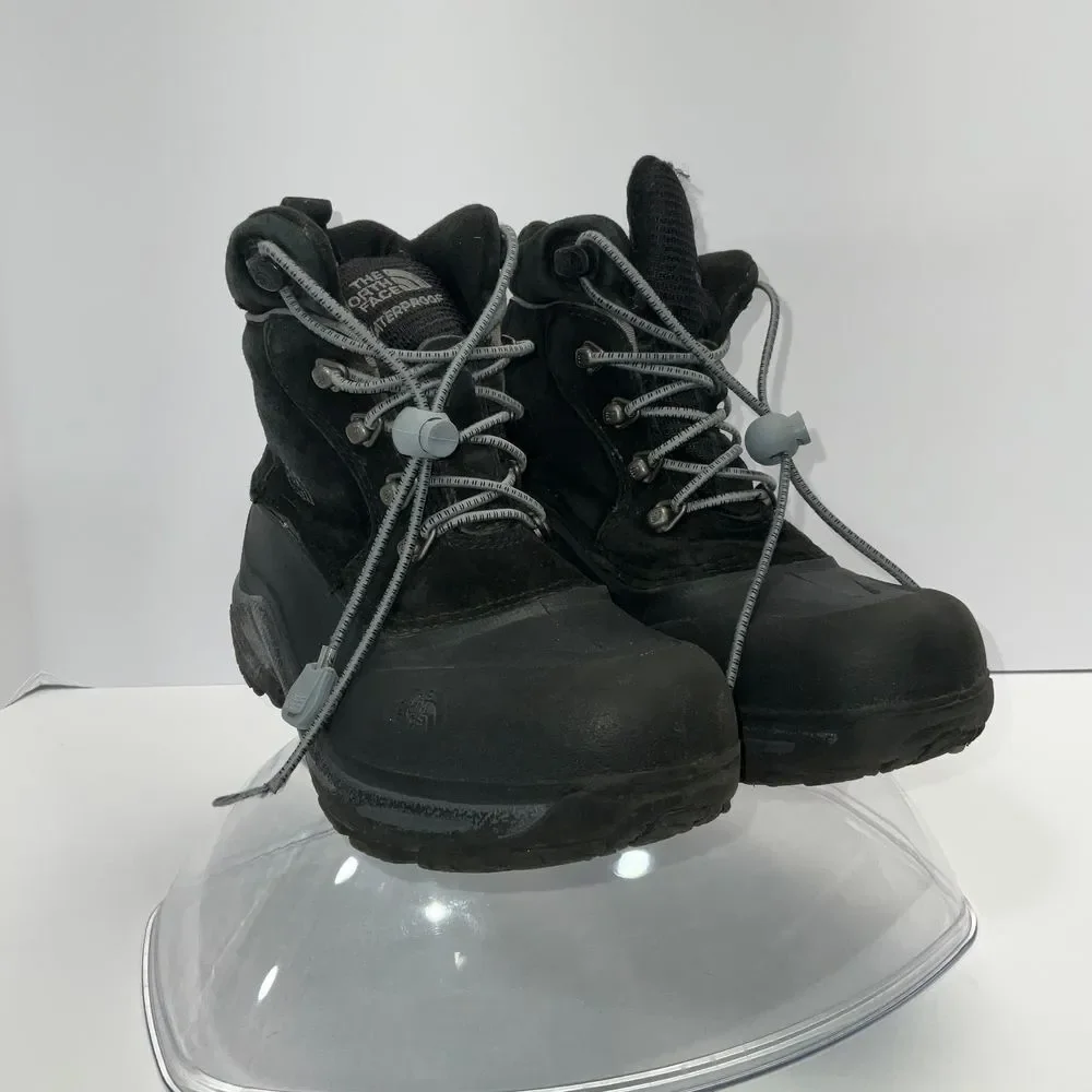 The North Face Kids Waterproof Winter Snow Boots Black Outdoor Hiking Shoes Sz 3